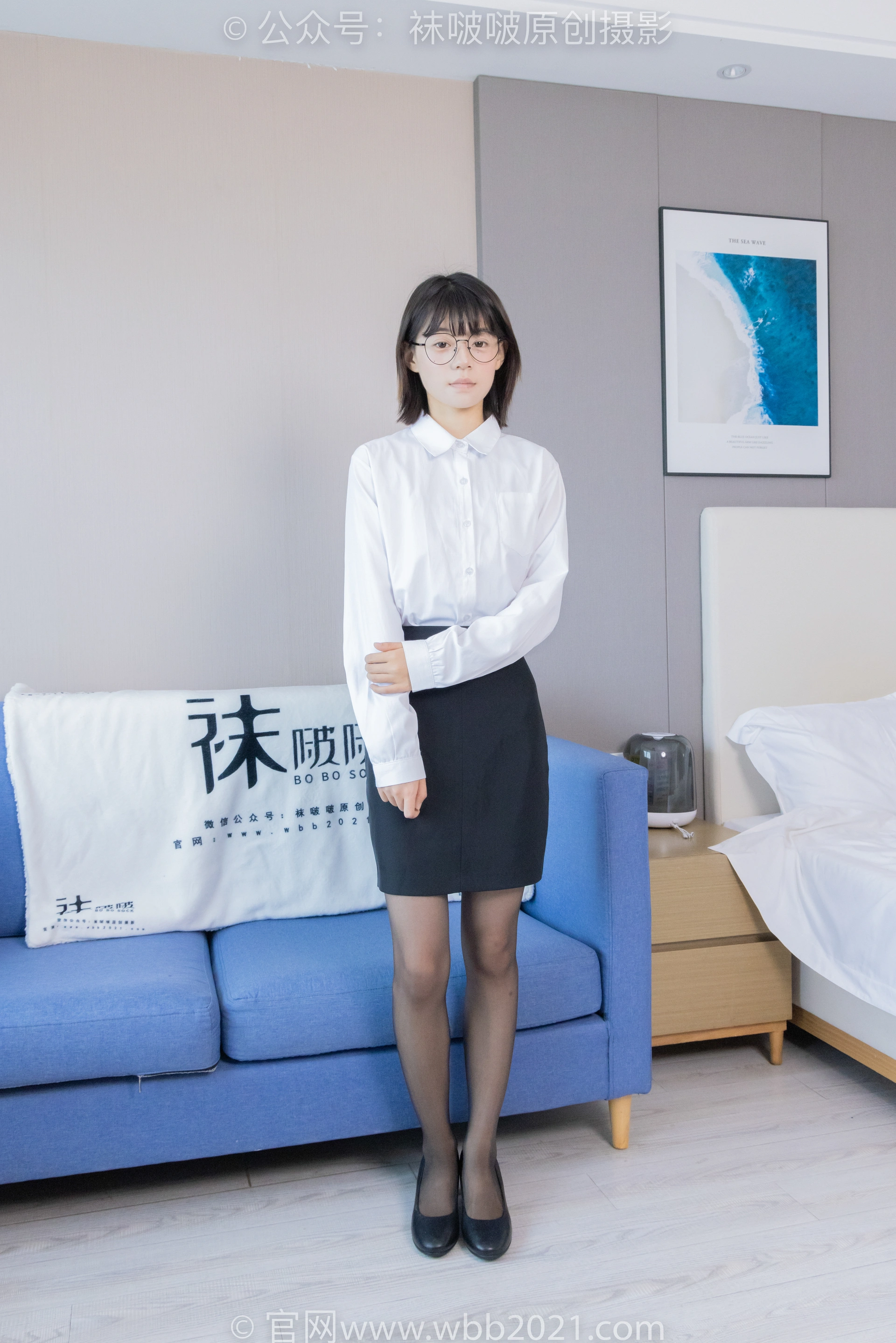 [BoBoSocks袜啵啵] NO.436 糯米-OL制服、两双平底鞋、薄黑丝（脚尖透明款）、厚肉丝（花絮版） 1