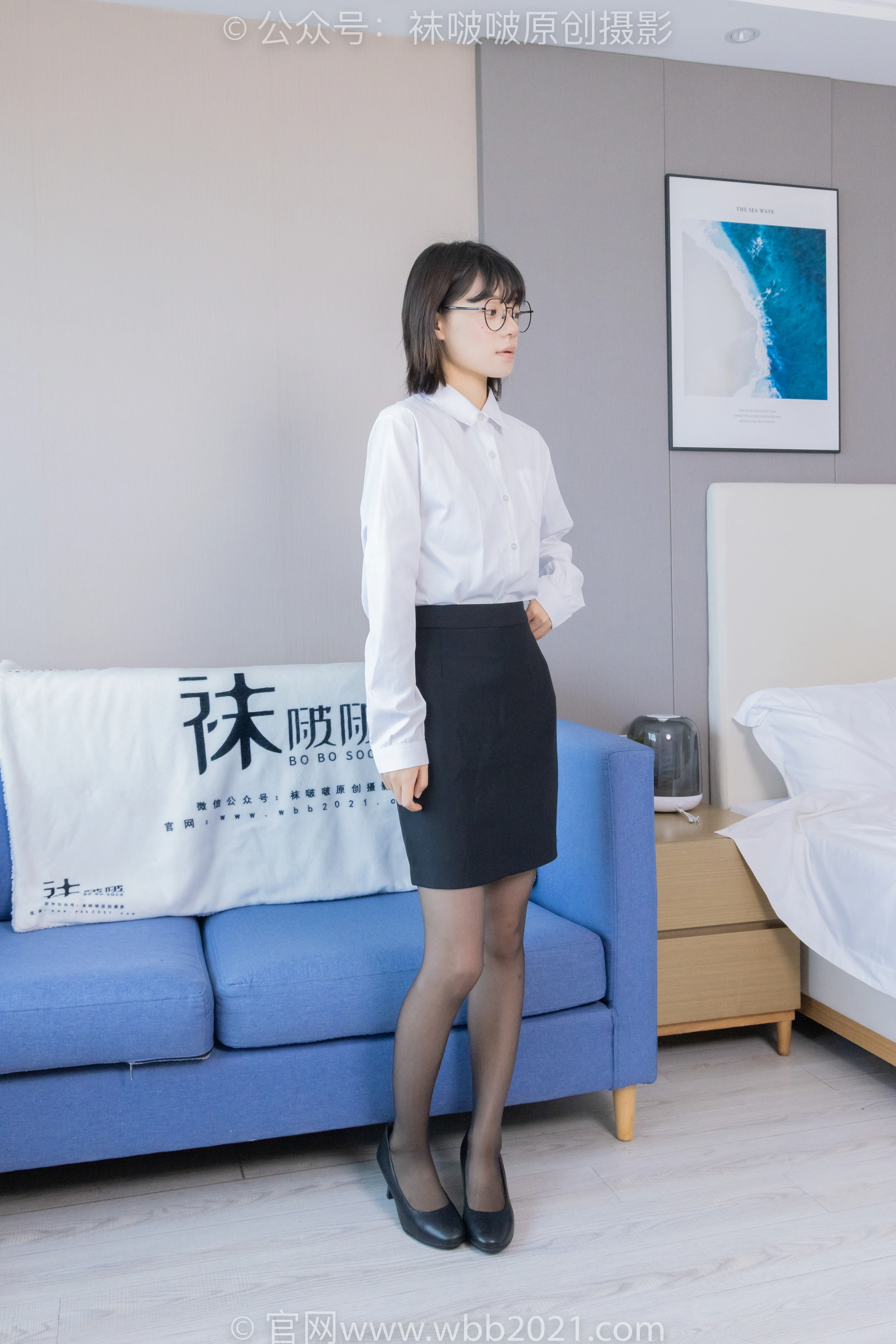 [BoBoSocks袜啵啵] NO.436 糯米-OL制服、两双平底鞋、薄黑丝（脚尖透明款）、厚肉丝（花絮版） 3